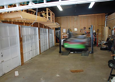 Interior storage space with electricity and utility sink